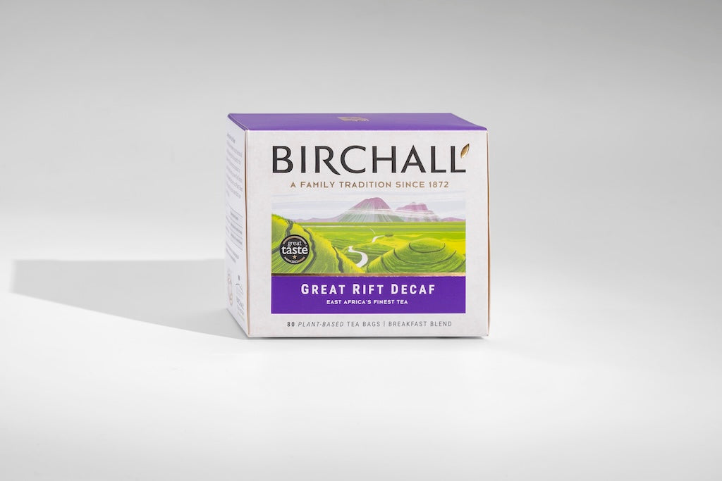 Birchall Great Rift Decaf Blend Tea Bags English Breakfast Tea Bursting with Full Flavour Perfect Vegan Gifts 80 Plant-Based Everyday Tea Bags 80