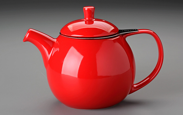For Life Red Porcelain Teapot | Mark T. Wendell Tea Company